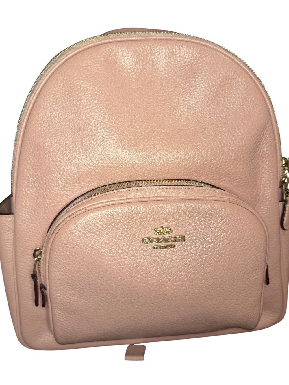 Coach Blush Pebbled Leather Mini Backpack with Gold Accent